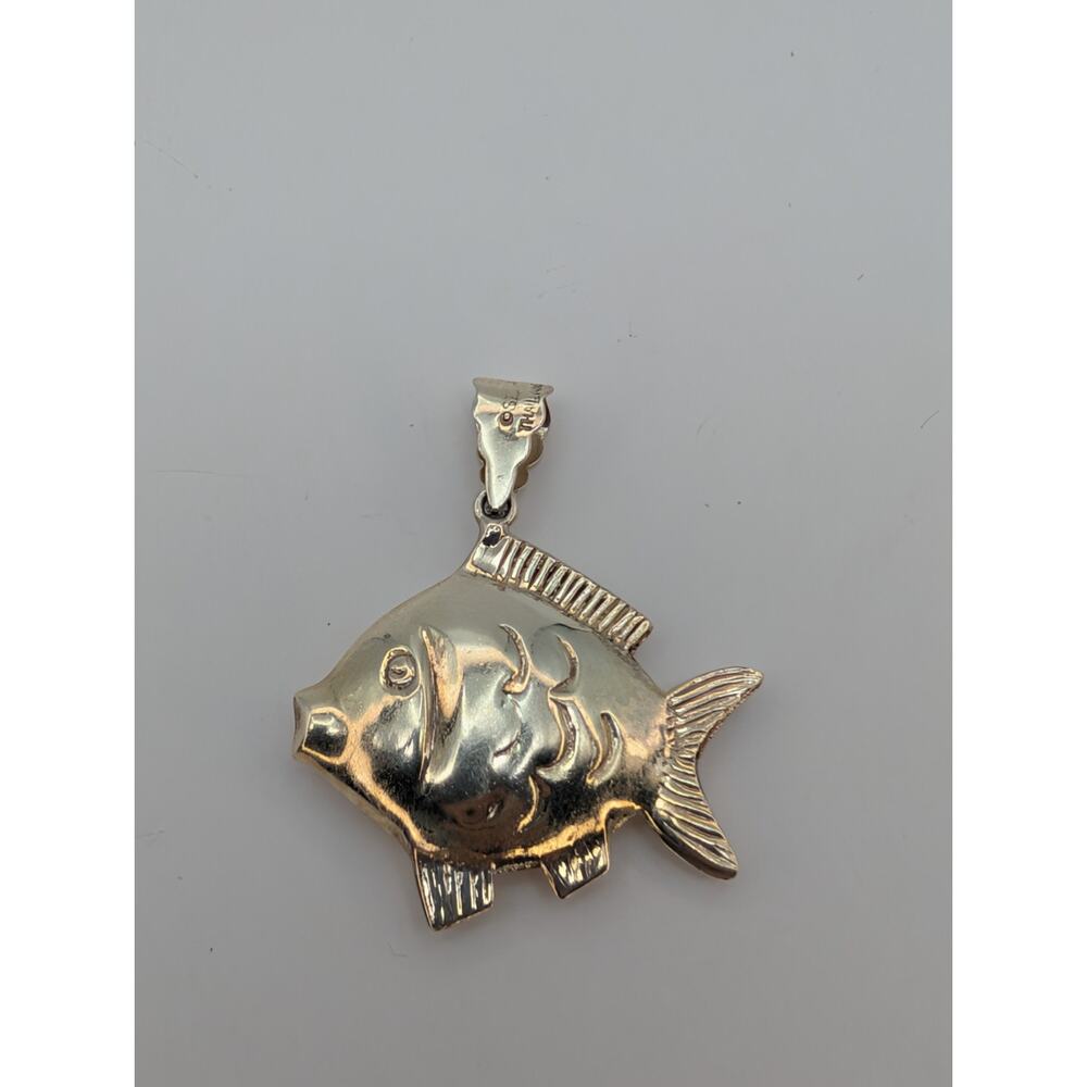 Vintage Sterling Silver 925 Thailand Puffy 3D Fish Pendant - Picture 3 of 4